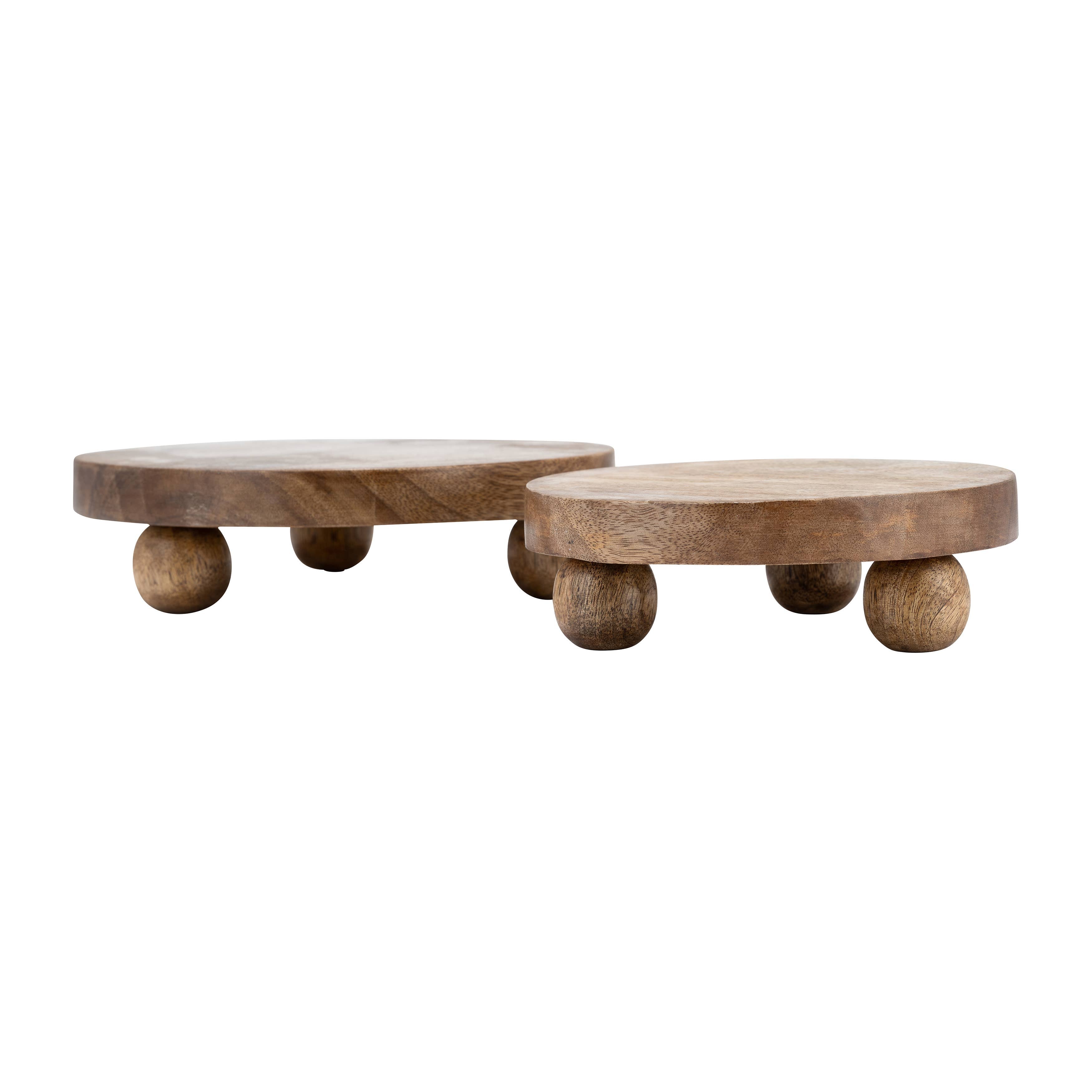Ivory Tabletop Riser Mango Wood Round Risers, Natural – Ivy & Stone