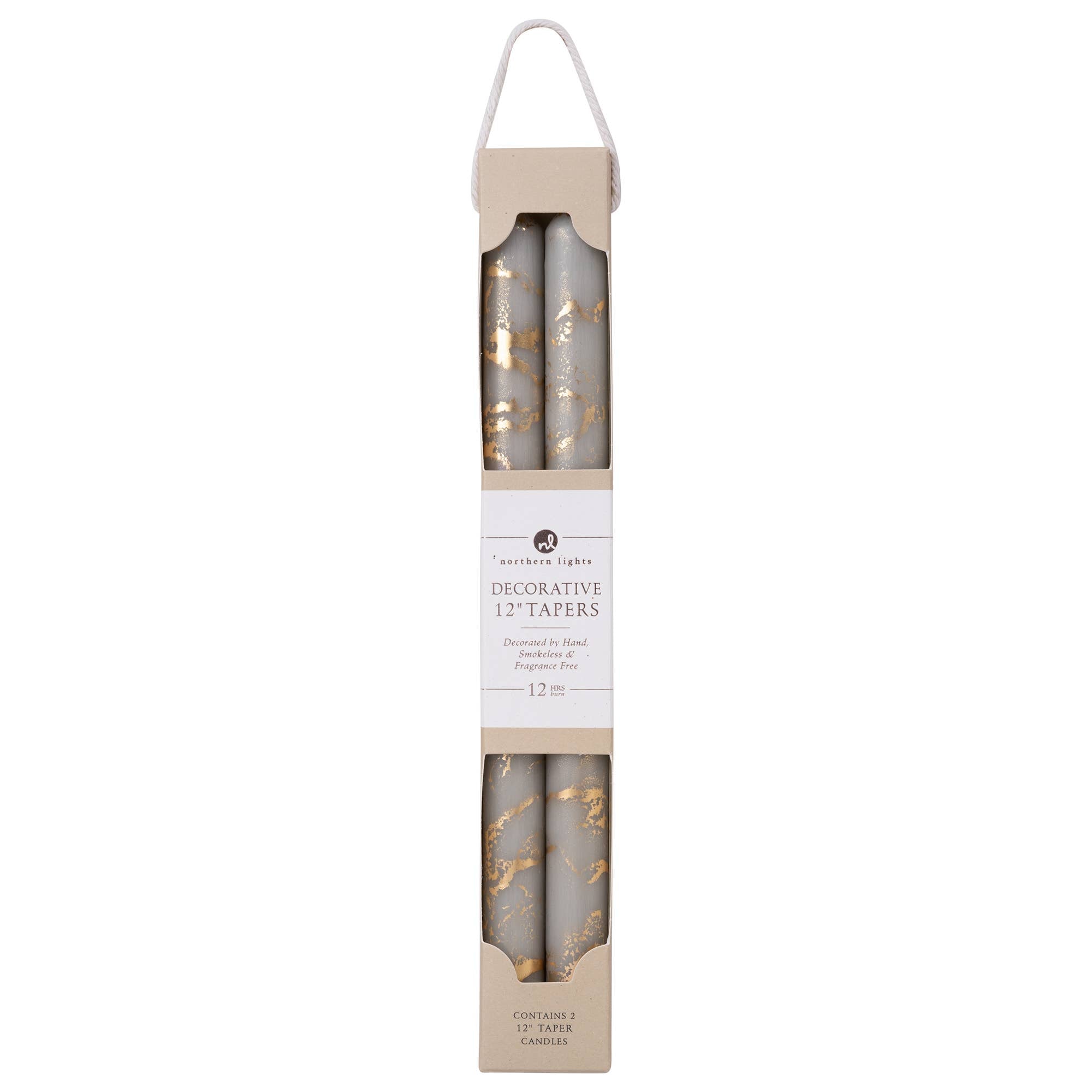12" Metallic Swirl Taper Candle Set